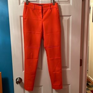 Express Columnist Mid Rise Ankle Pants, Orange - Size 00R